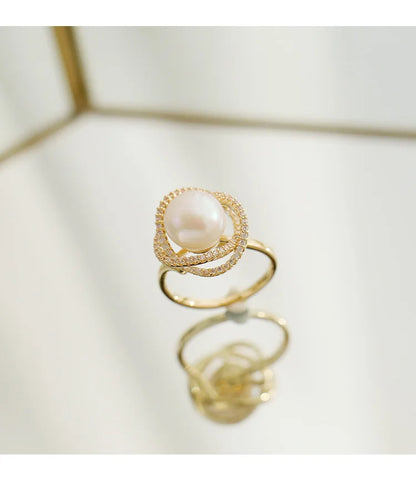 "2020 Geometric Whirlpool Pearl Earrings"