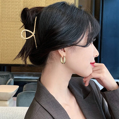 "2025 Classic Copper Alloy Smooth Hoop Earrings"