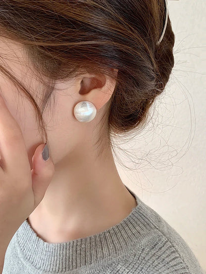 "2025 Luxurious Simple Brushed Frosted Metal Semicircle Earrings"