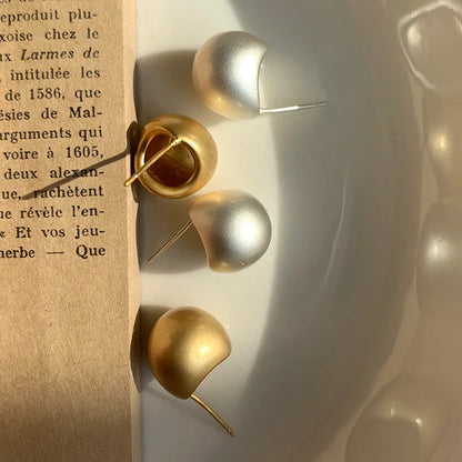 "2025 European & American Minimalist Matte Brushed Metal Drop Earrings"