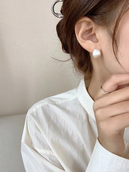 "2025 European & American Minimalist Matte Brushed Metal Drop Earrings"