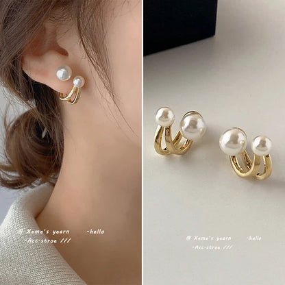 "2025 Retro Luxury Pearl Stud Earrings"
