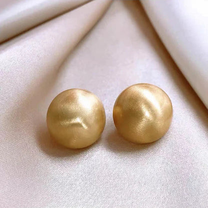 "2025 Luxurious Simple Brushed Frosted Metal Semicircle Earrings"