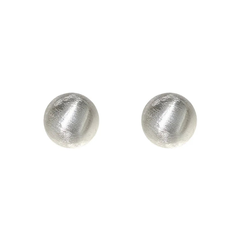 "2025 Luxurious Simple Brushed Frosted Metal Semicircle Earrings"