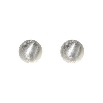 "2025 Luxurious Simple Brushed Frosted Metal Semicircle Earrings"