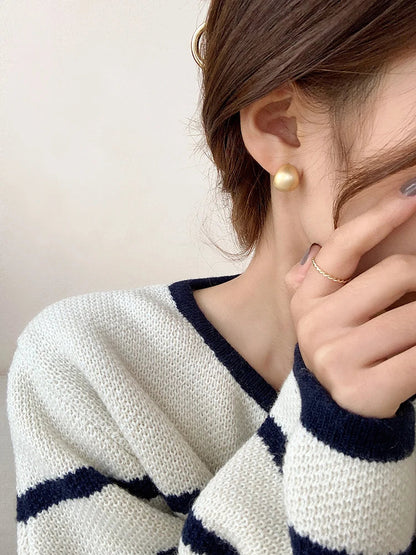 "2025 European & American Minimalist Matte Brushed Metal Drop Earrings"