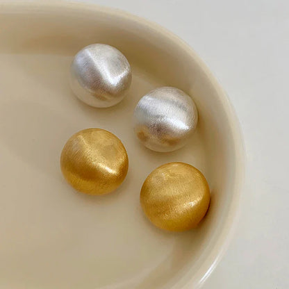 "2025 Luxurious Simple Brushed Frosted Metal Semicircle Earrings"