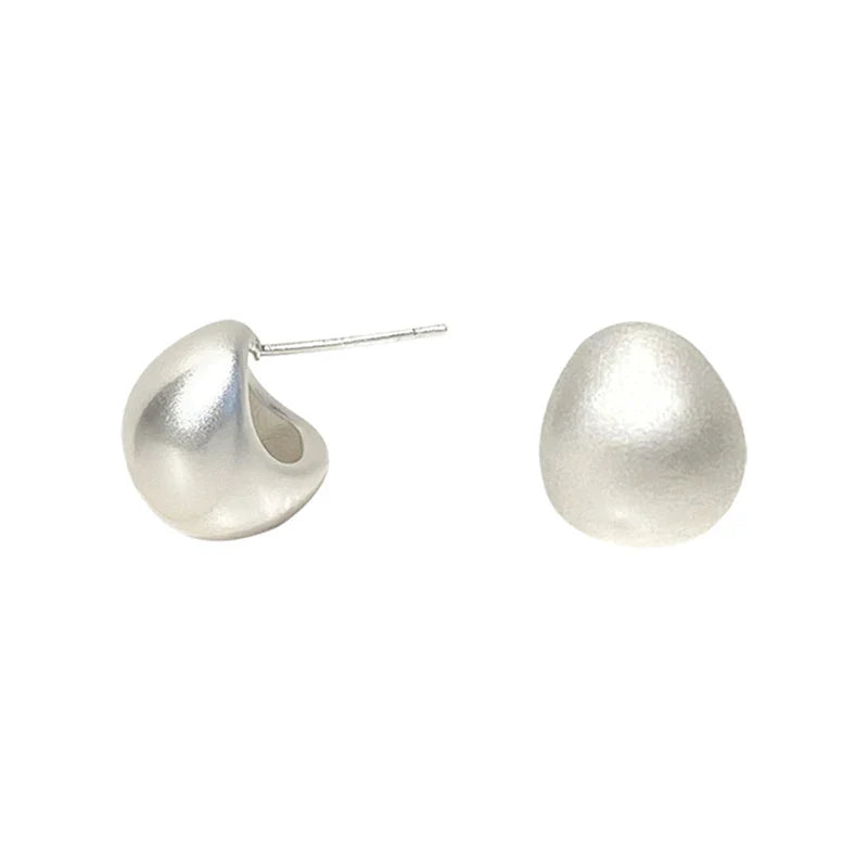 "2025 European & American Minimalist Matte Brushed Metal Drop Earrings"