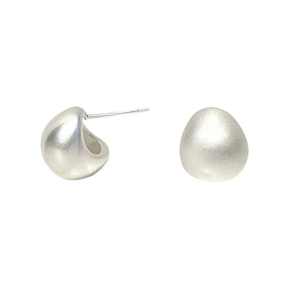 "2025 European & American Minimalist Matte Brushed Metal Drop Earrings"
